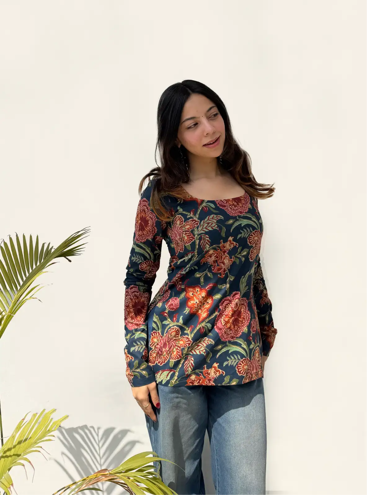 Kumkum Boat Neck Kurti
