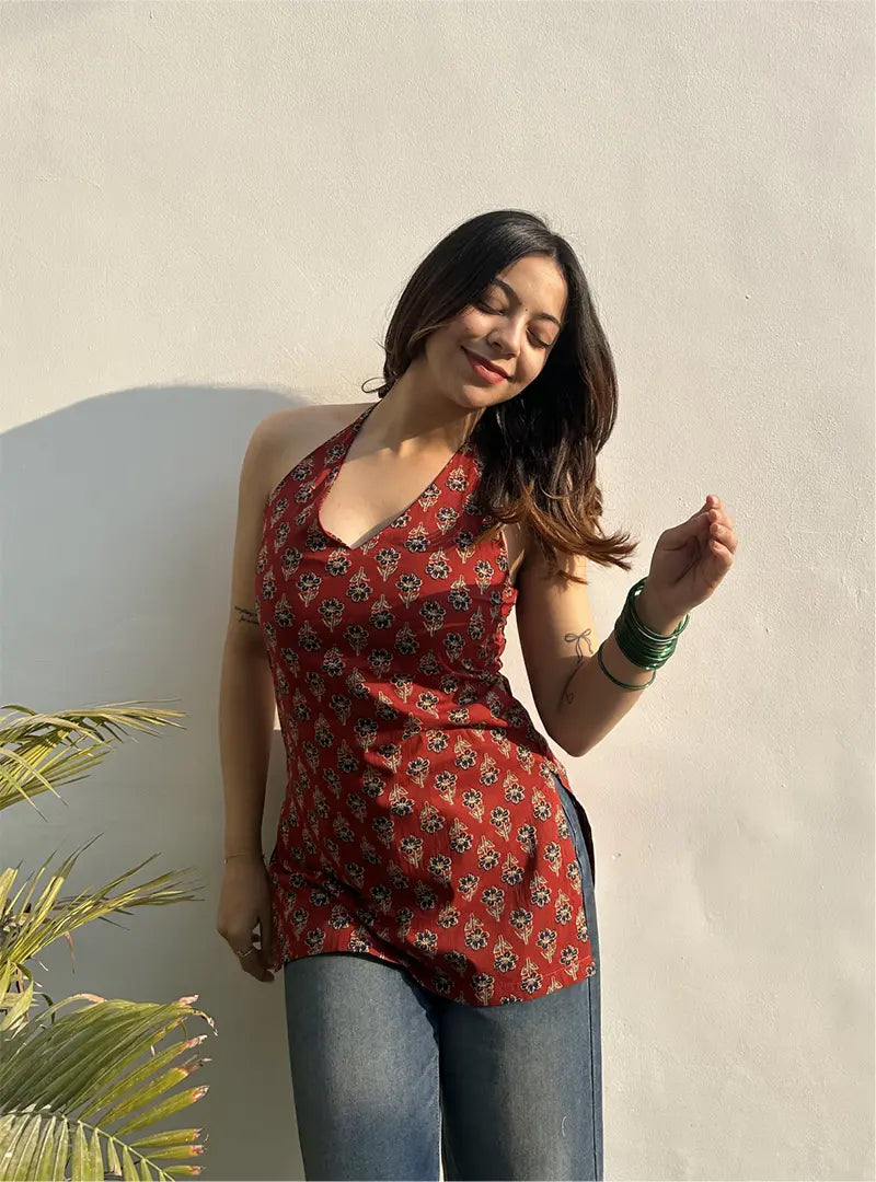Trisha Halter Neck Kurti by Evara