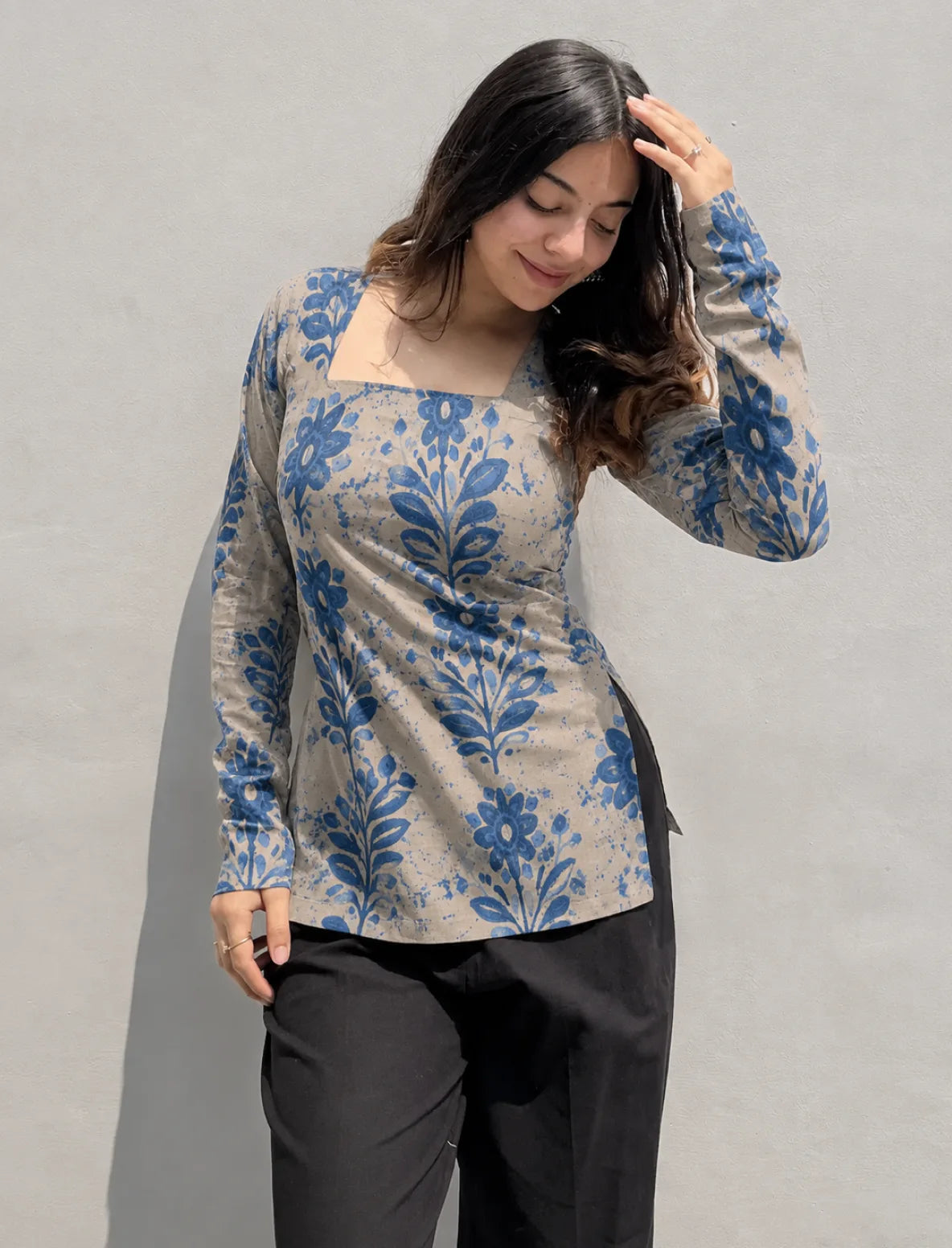 Aadrika Corset Back Full Sleeves Kurti