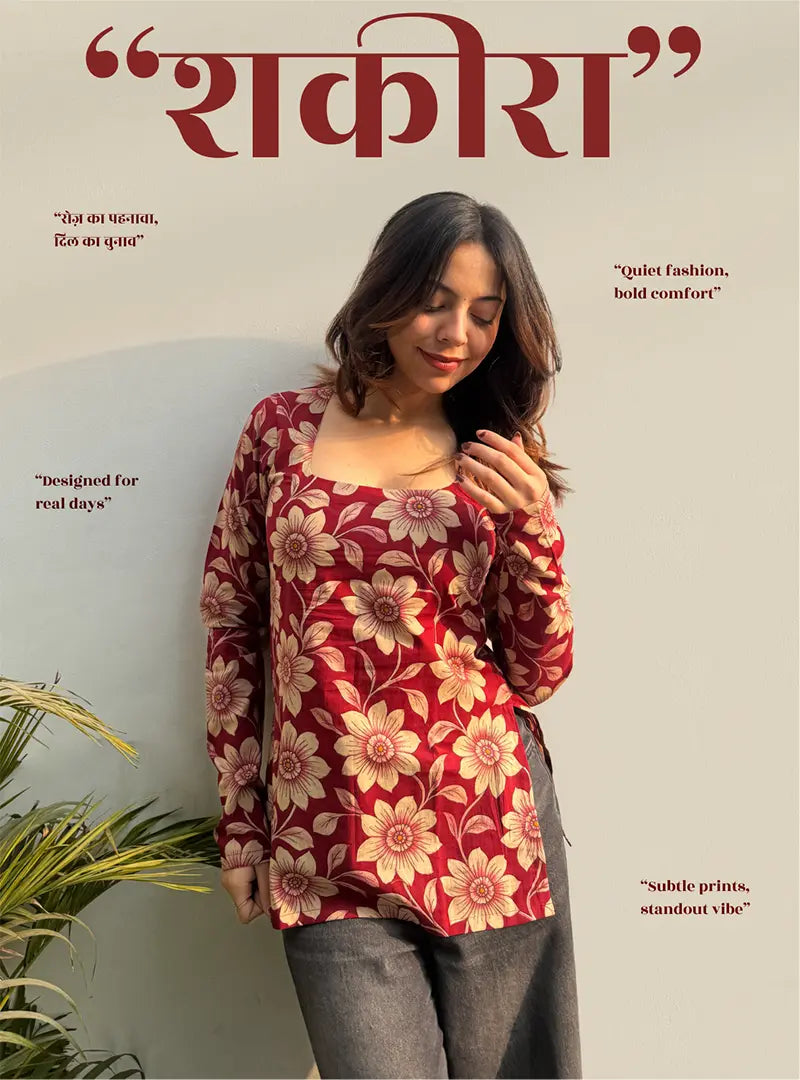 Shakira Boat Neck Kurti by Evara