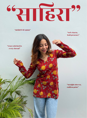 Saahira Straight Sleeves Kurti by Evara