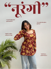 Noorangi Straight Sleeves Kurti by Evara