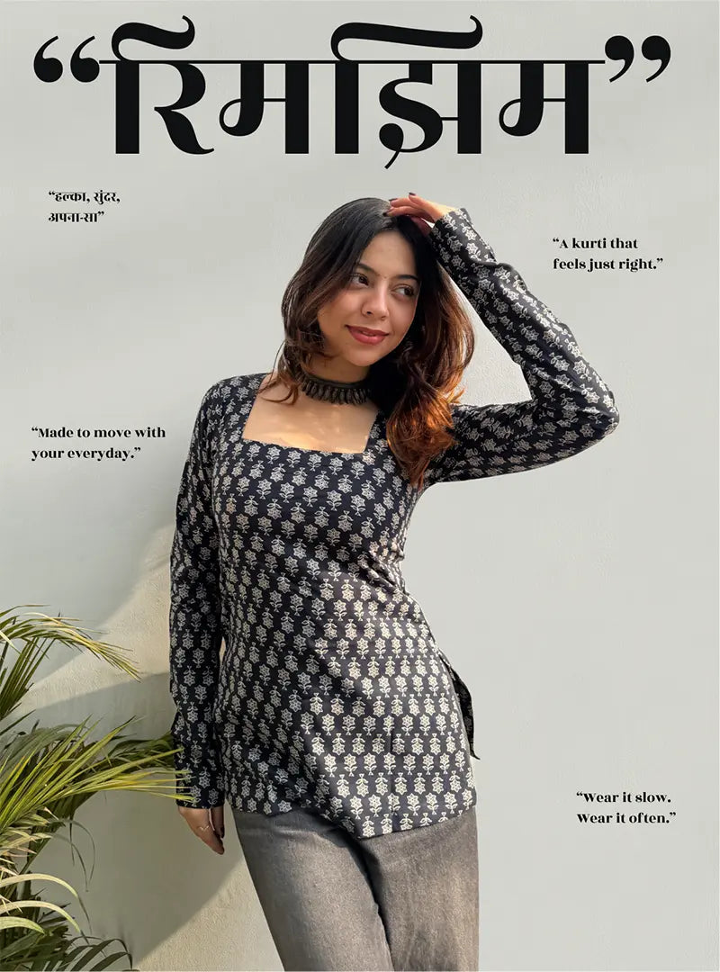 Rimjhim Square Neck Kurti by Evara