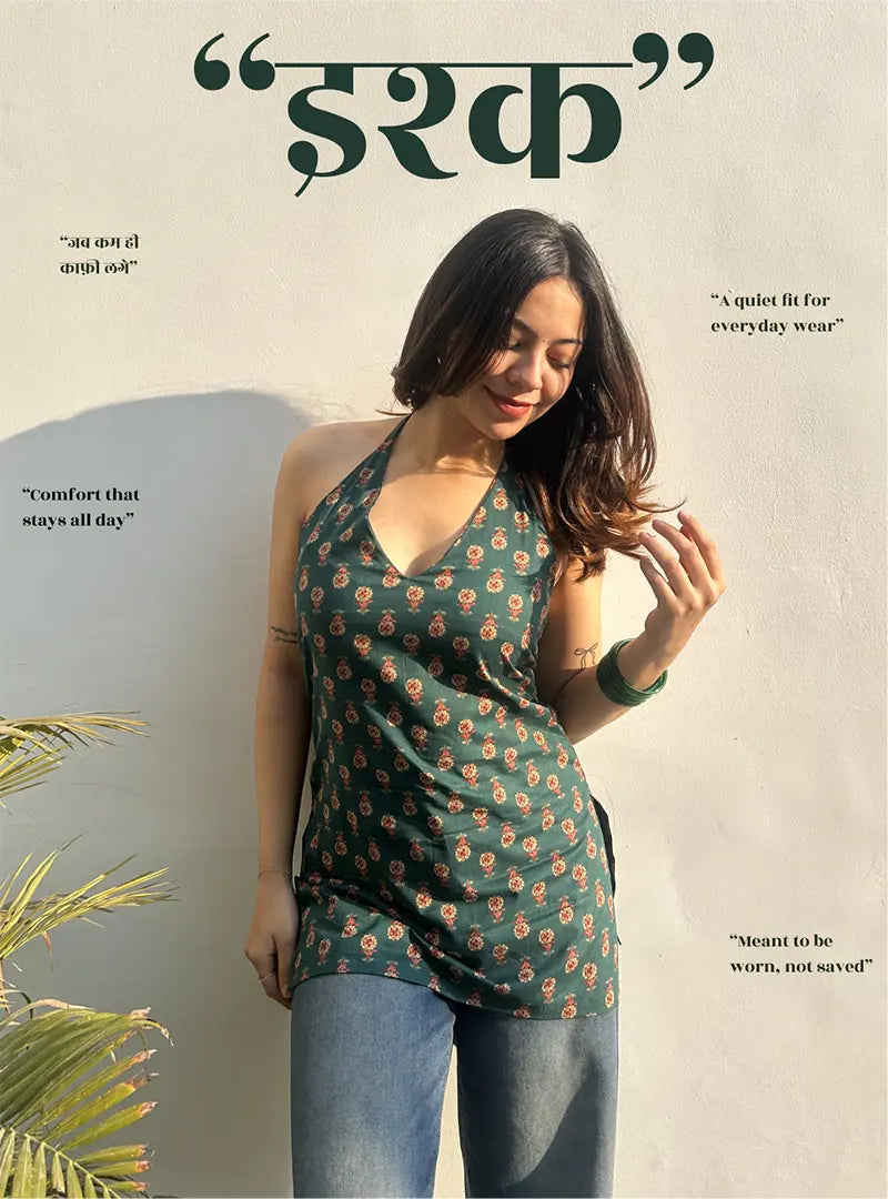 Ishq Halter Neck Kurti by Evara