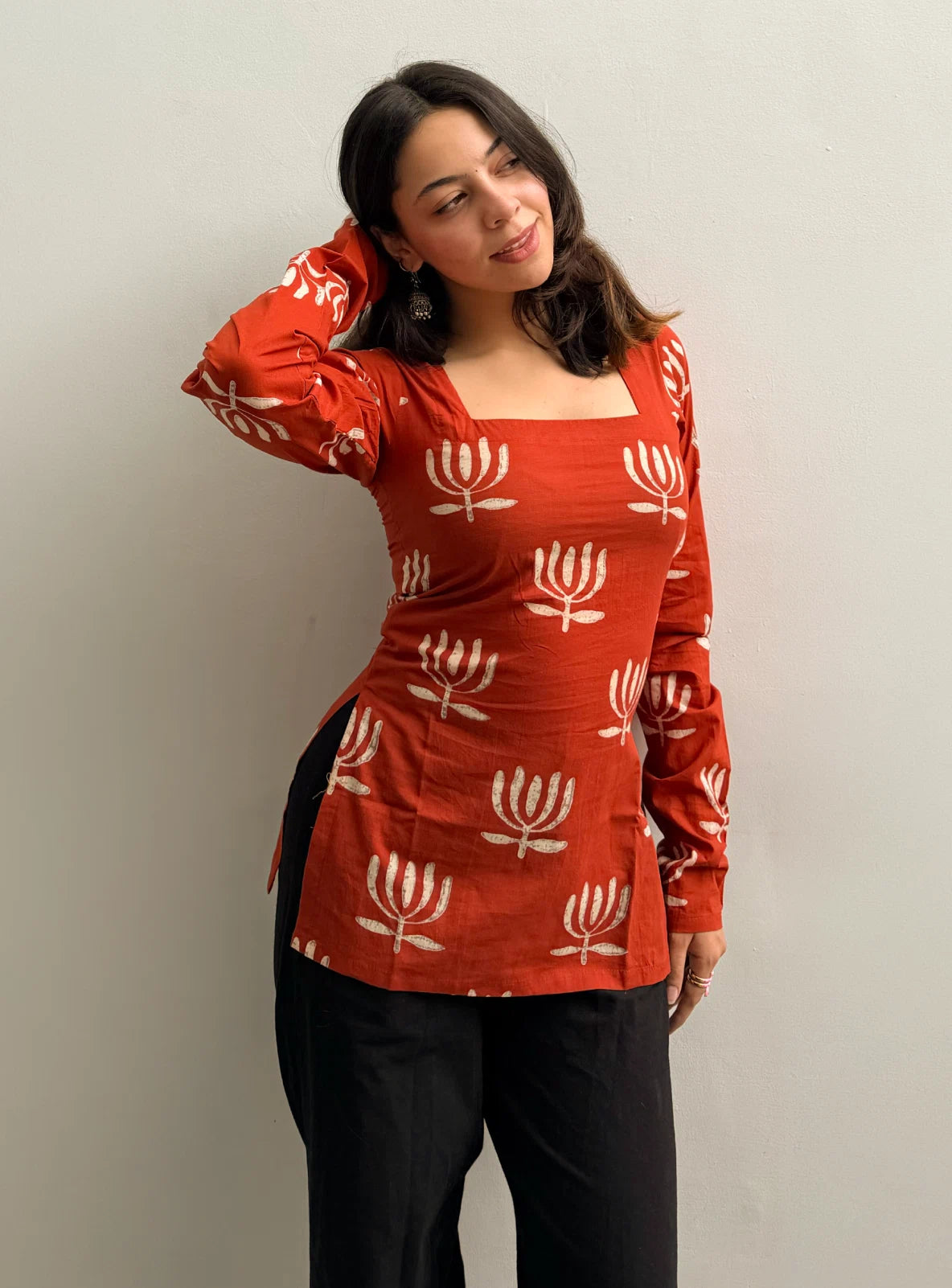 Mriga Corset Back Full Sleeves Kurti