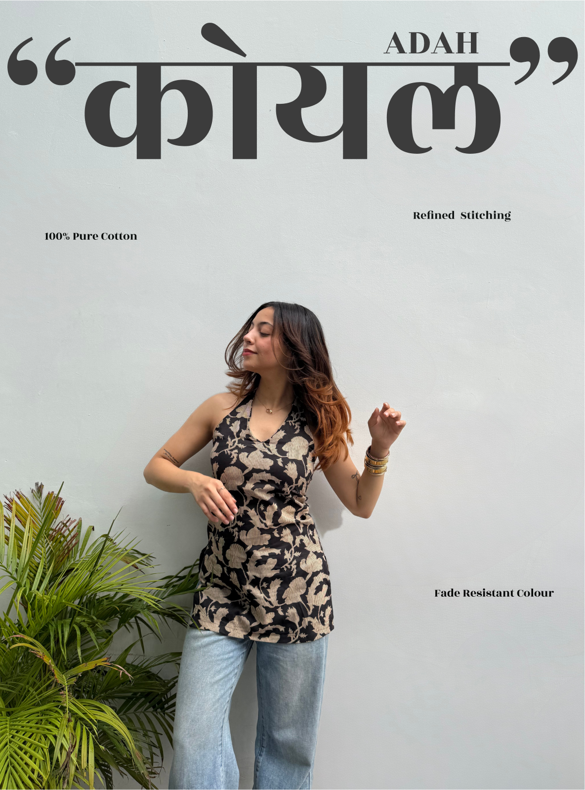 Koyal Adah Halter Neck Kurti by Evara