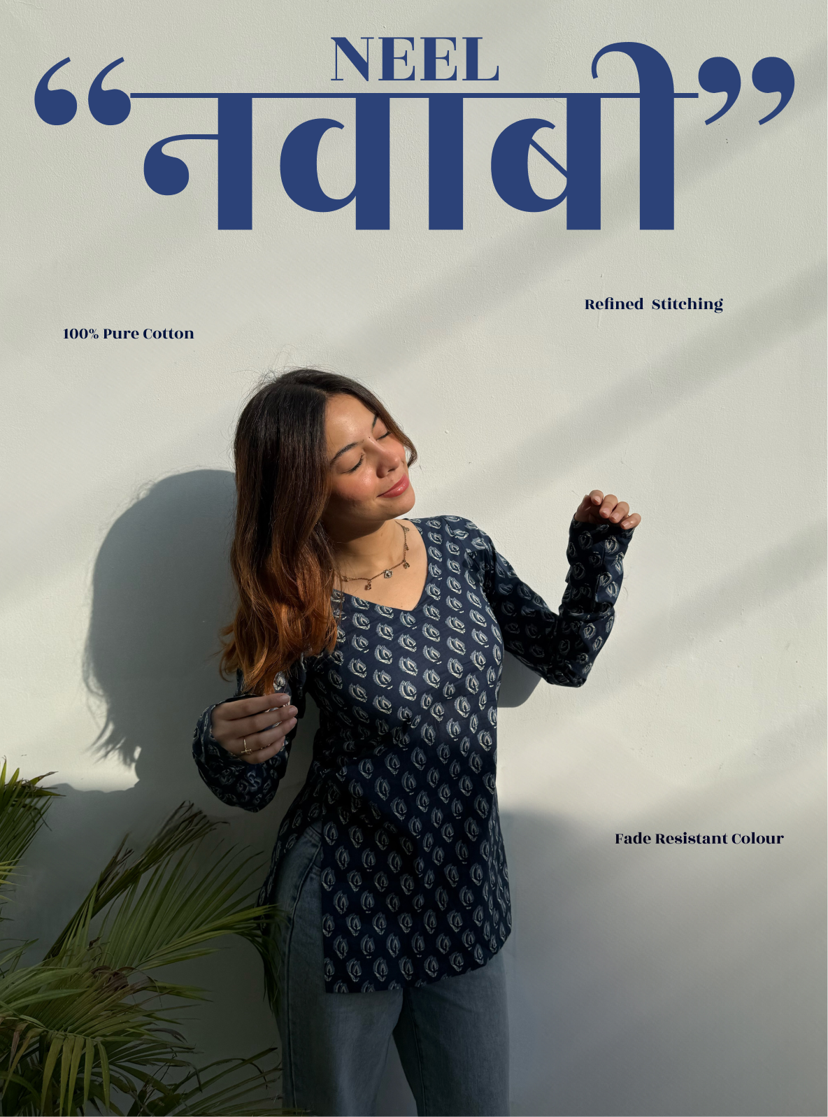 Neel Nawaabi Straight Sleeves Kurti by Evara