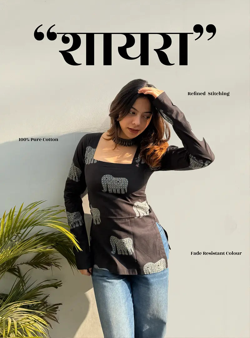 Shayra Square Neck Kurti by Evara