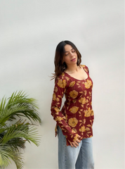 Noorangi Straight Sleeves Kurti by Evara