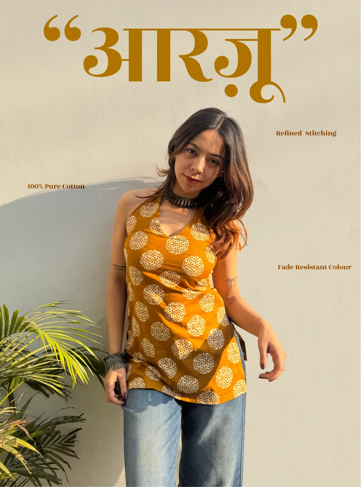 Aarzo Halter Neck Kurti by Evara