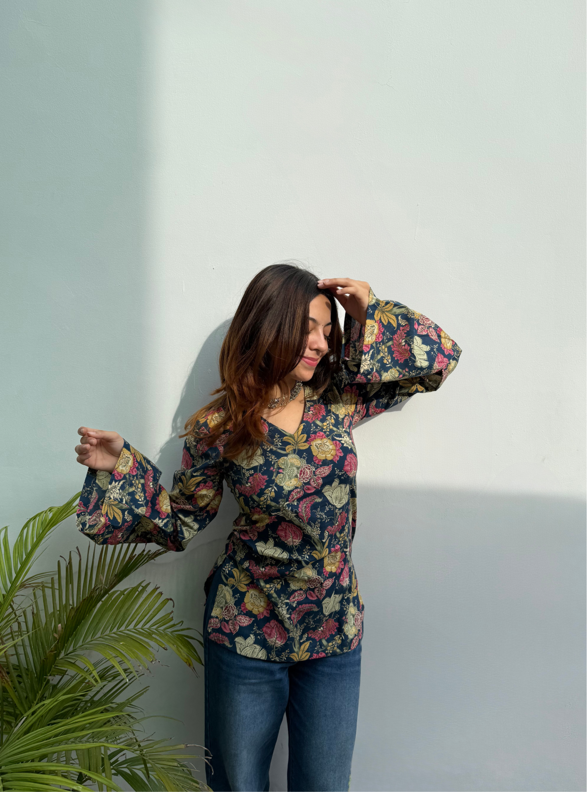 Neelam Nautanki Bell Sleeves Kurti by Evara