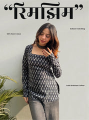 Rimjhim Square Neck Kurti by Evara