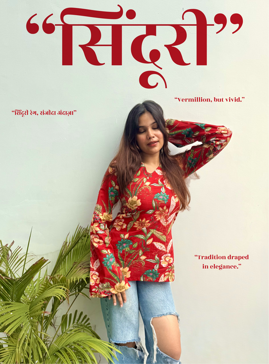 Sindoori Bell Sleeves Kurti by Evara