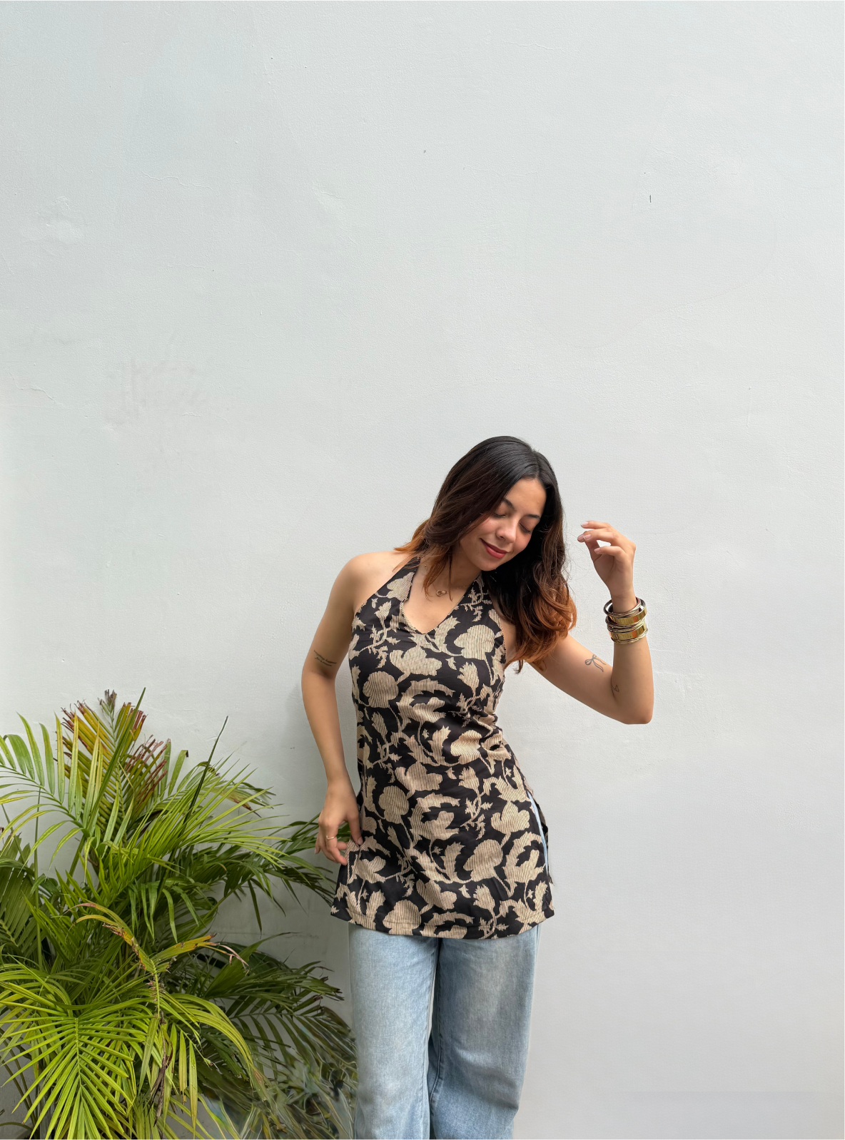 Koyal Adah Halter Neck Kurti by Evara