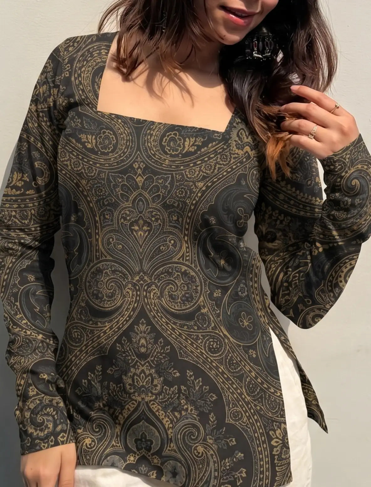 Nazm Square Neck Kurti