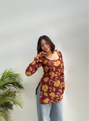 Noorangi Straight Sleeves Kurti by Evara