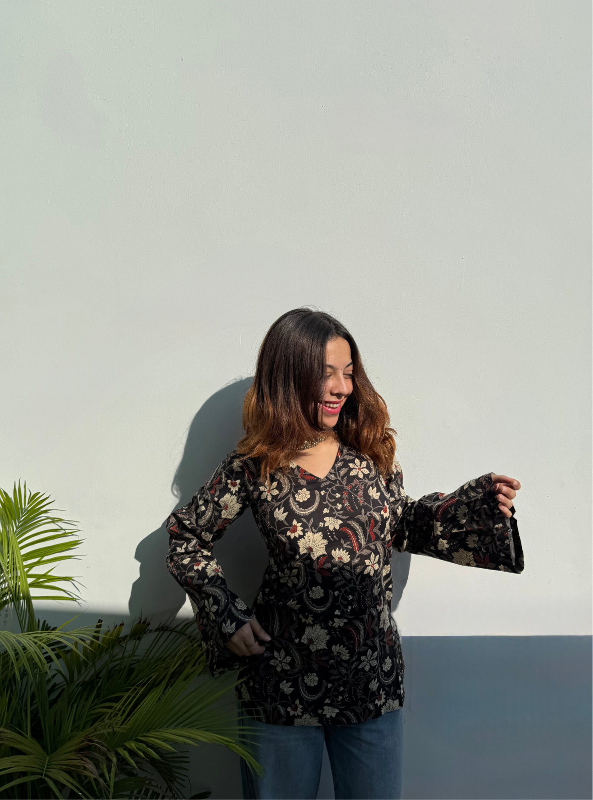 Gulbahaar Bell Sleeves Kurti by Evara