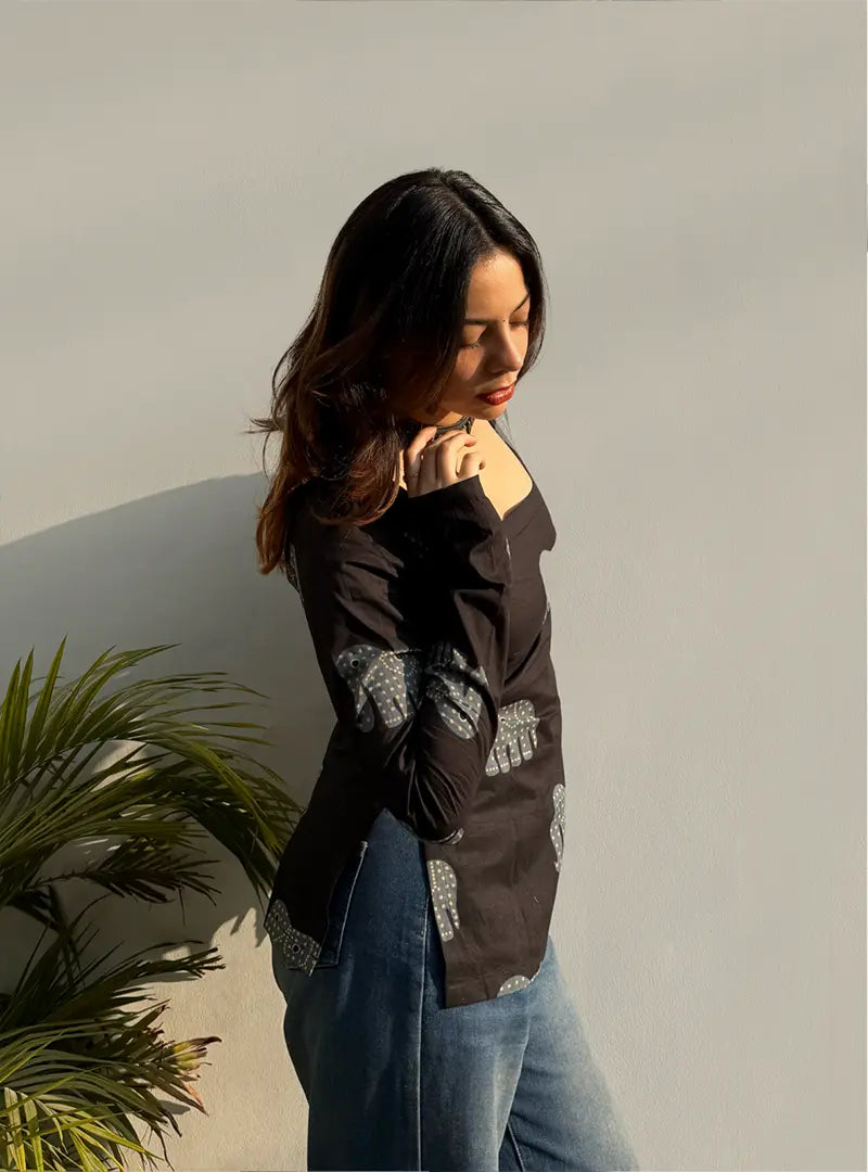 Shayra Square Neck Kurti by Evara
