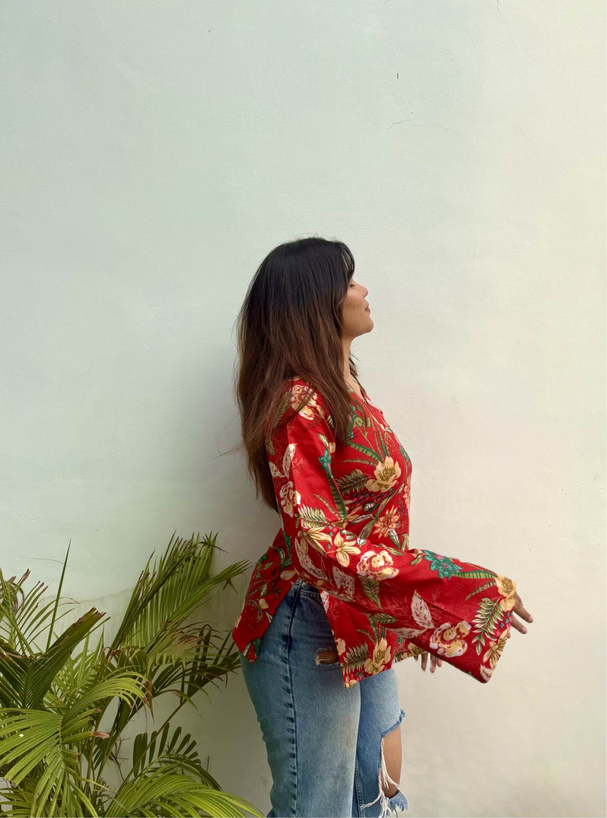 Sindoori Bell Sleeves Kurti by Evara