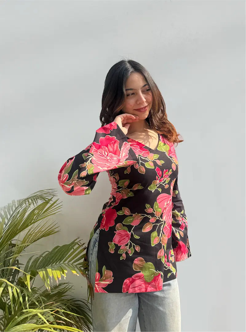 Aaliya Bell Sleeves Kurti by Evara