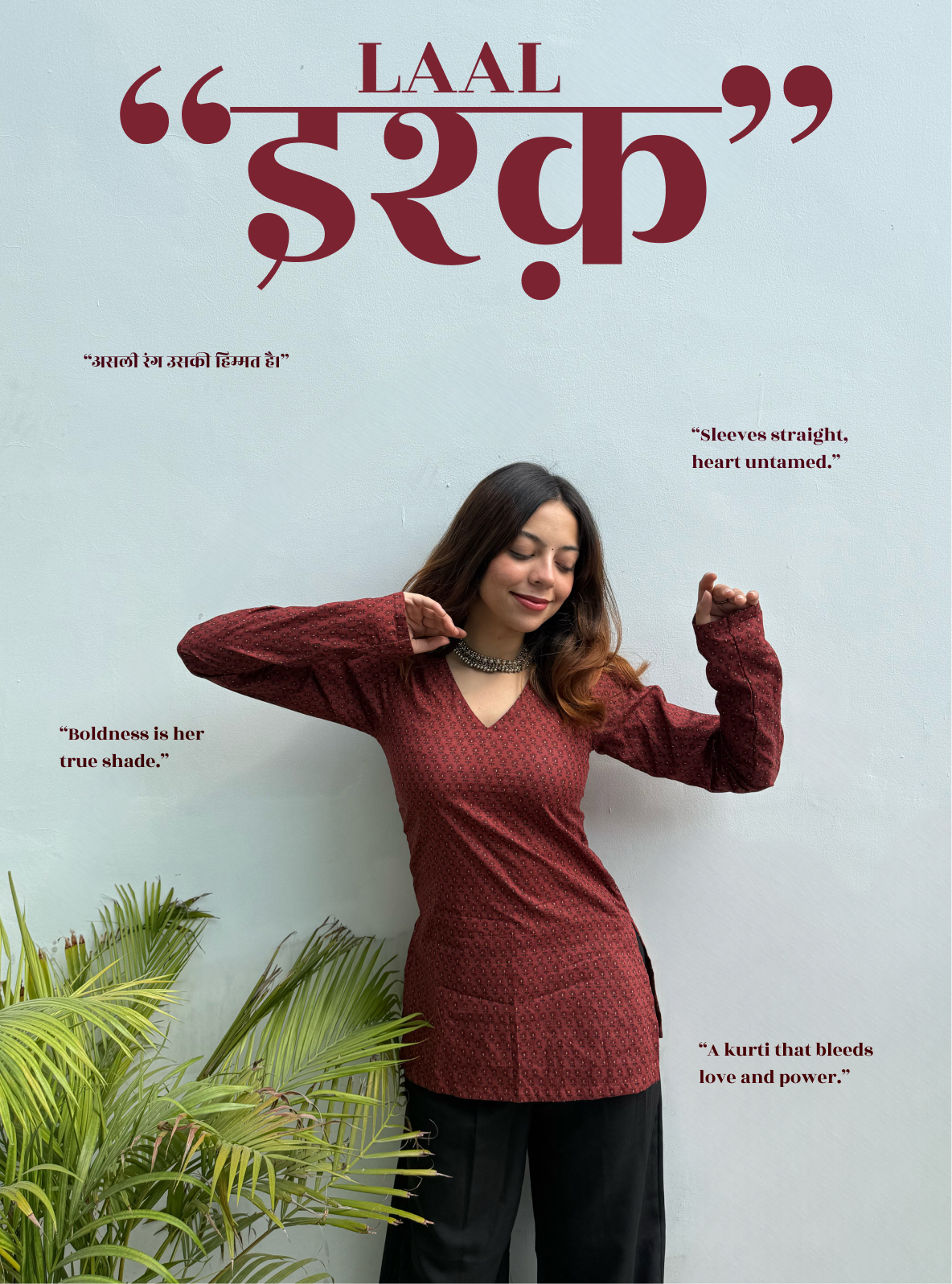 Laal Ishq Straight Sleeves Kurti