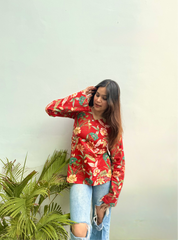 Sindoori Bell Sleeves Kurti by Evara
