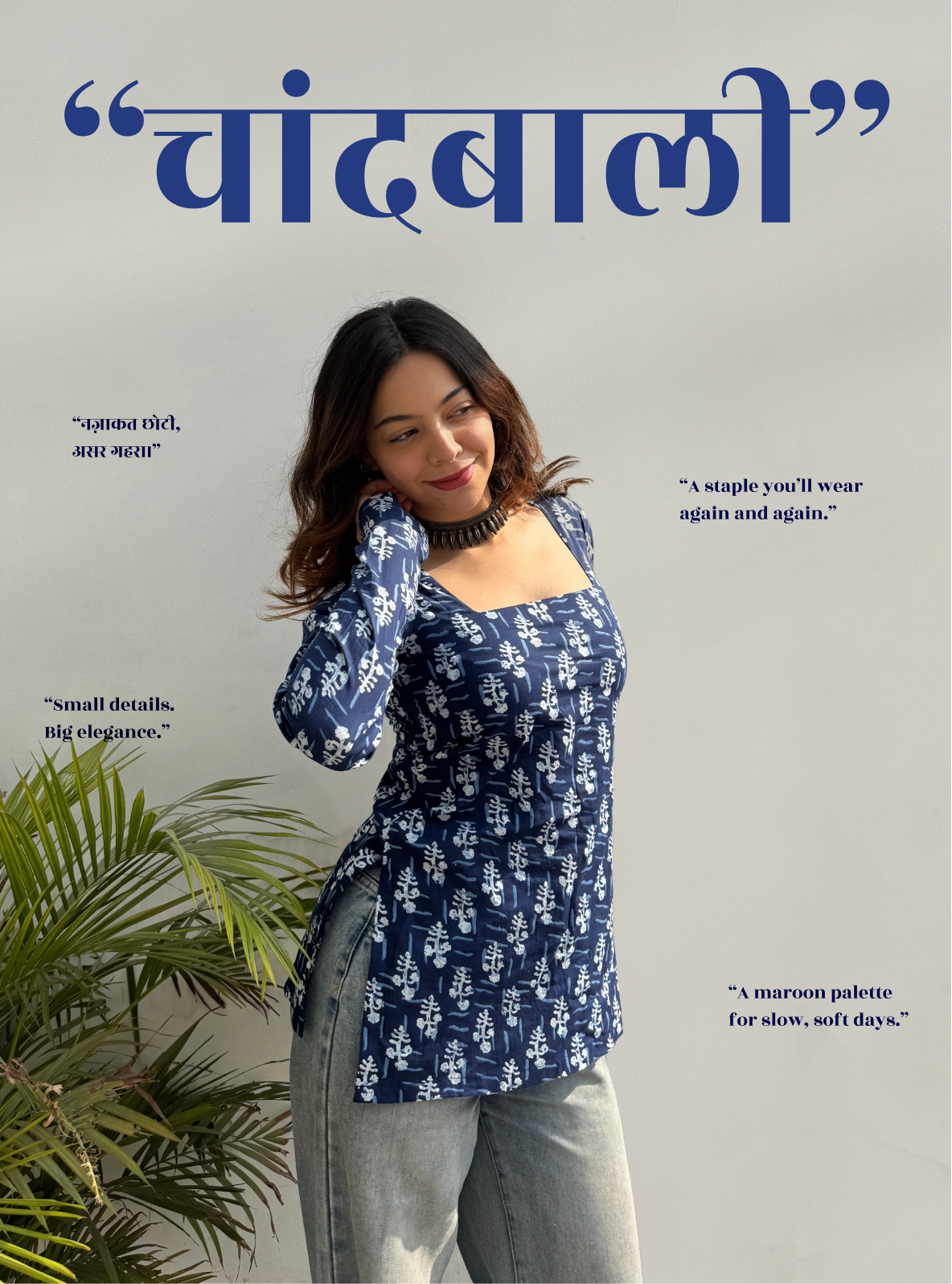 Chandbali Square Neck Kurti by Evara