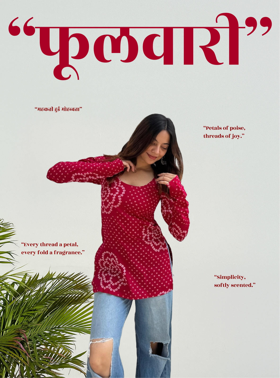 Phoolwari Straight Sleeves Kurti by Evara