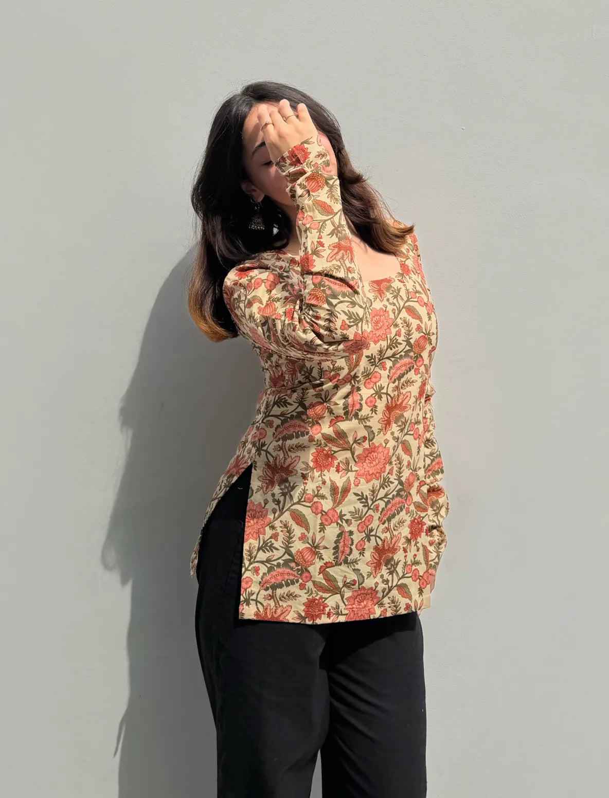Madhavi Boat Neck Kurti