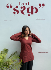 Laal Ishq Straight Sleeves Kurti by Evara
