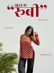 Adaa-e-Ruby Square Neck Kurti by Evara