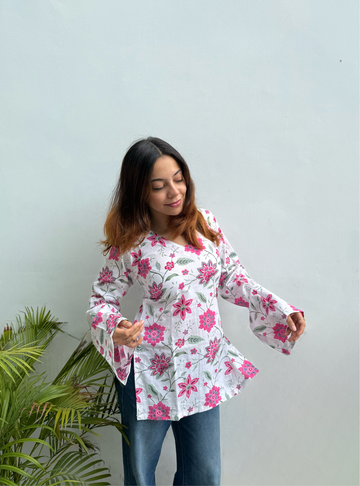 Rabri Bell Sleeves Kurti by Evara