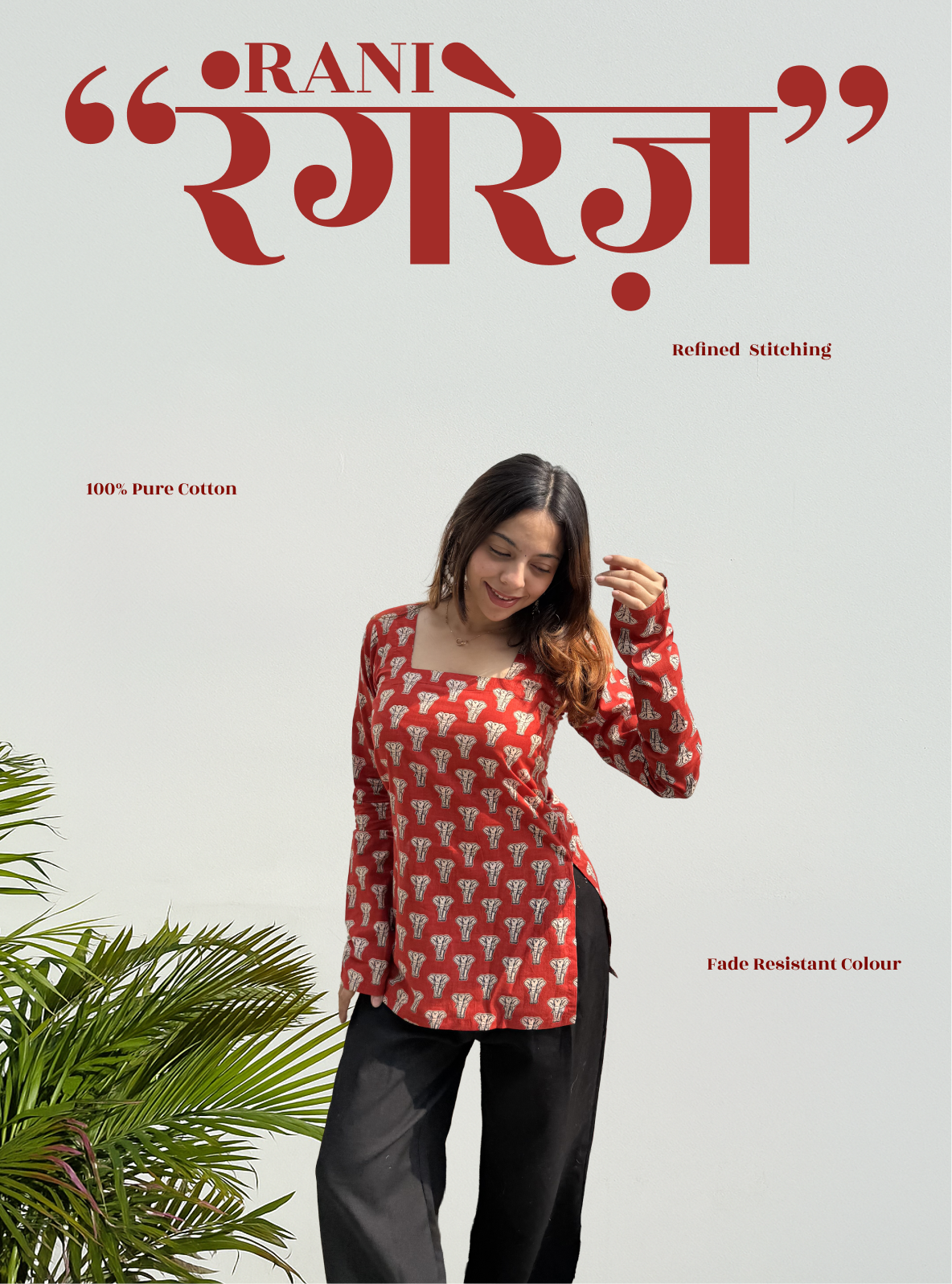 Rangrez Rani Square Neck Kurti by Evara