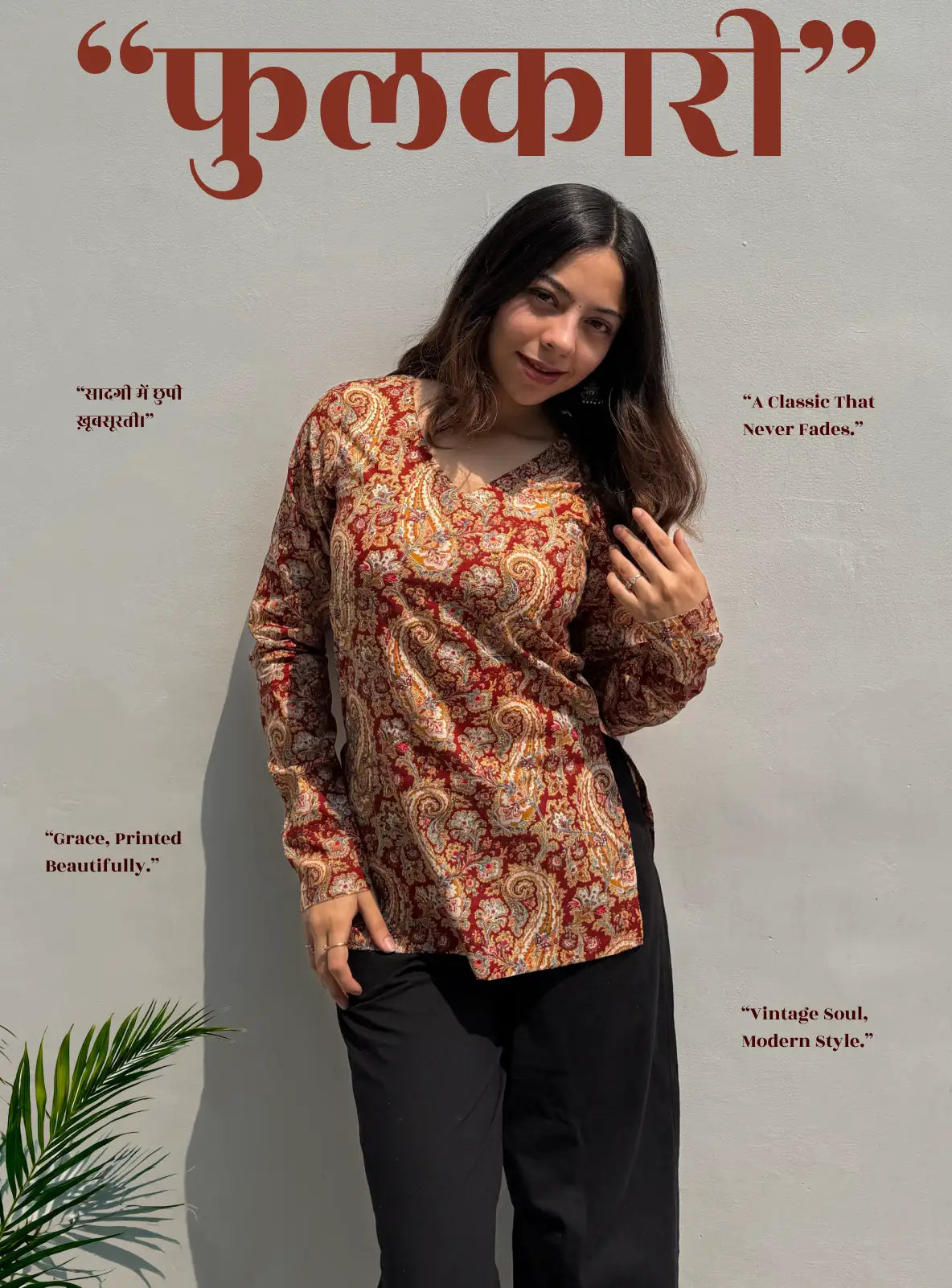 Phoolkari Straight Sleeves Kurti