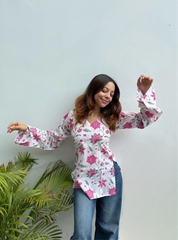 Rabri Bell Sleeves Kurti by Evara
