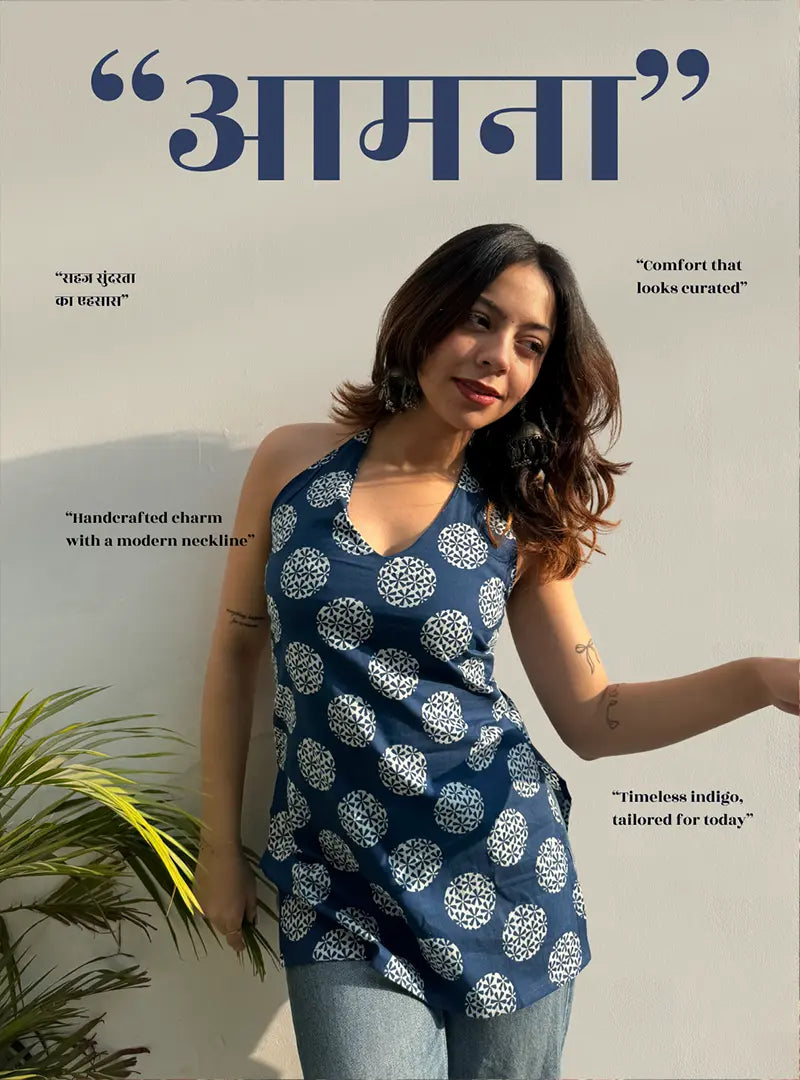 Aamna Halter Neck Kurti by Evara