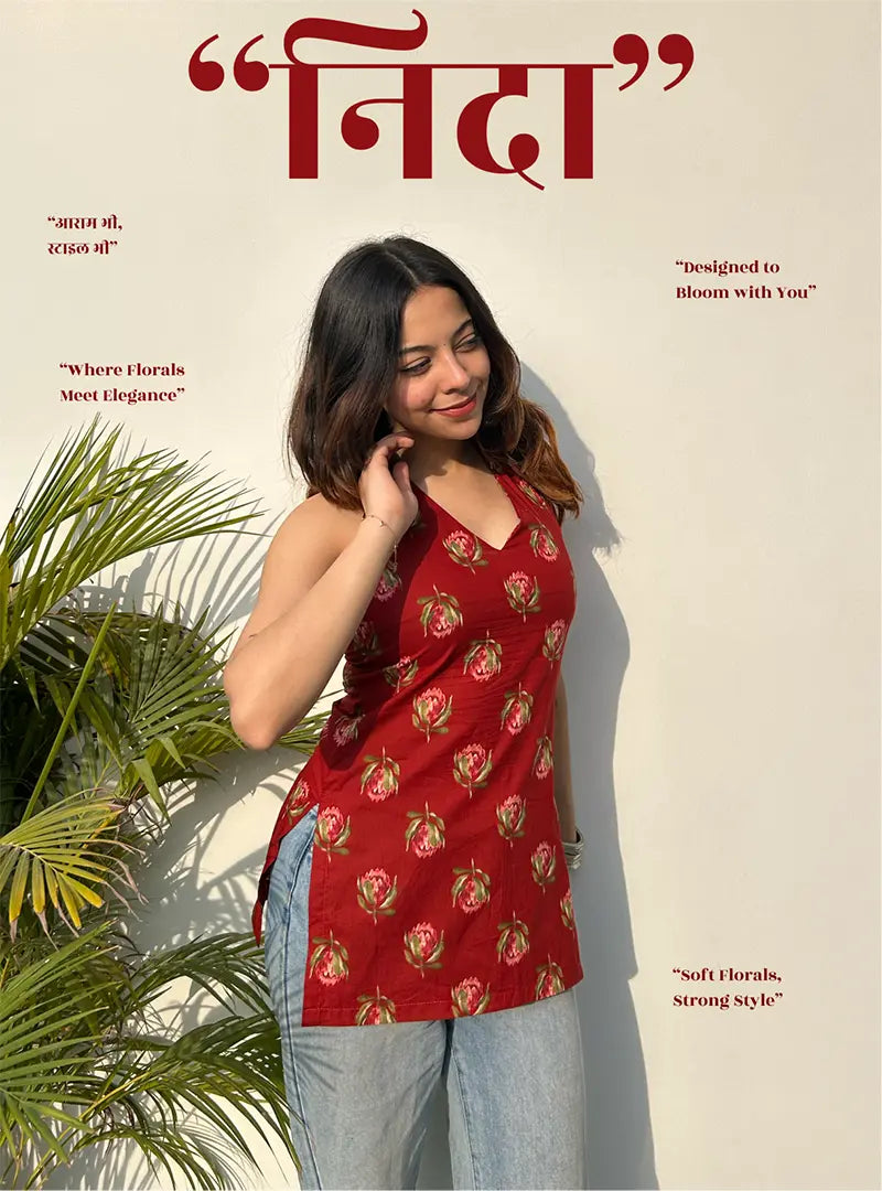 Nida Halter Neck Kurti by Evara