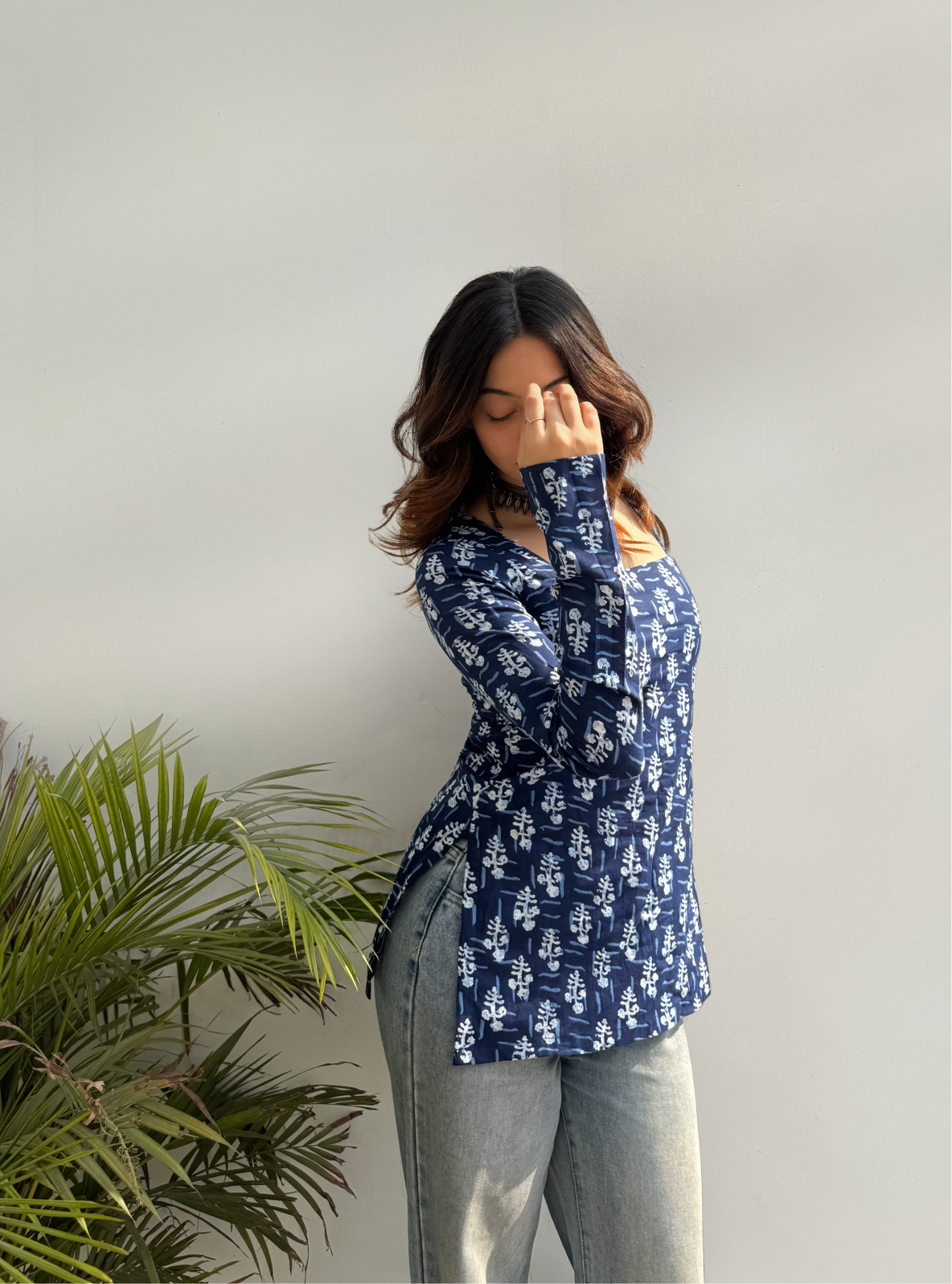 Chandbali Square Neck Kurti by Evara