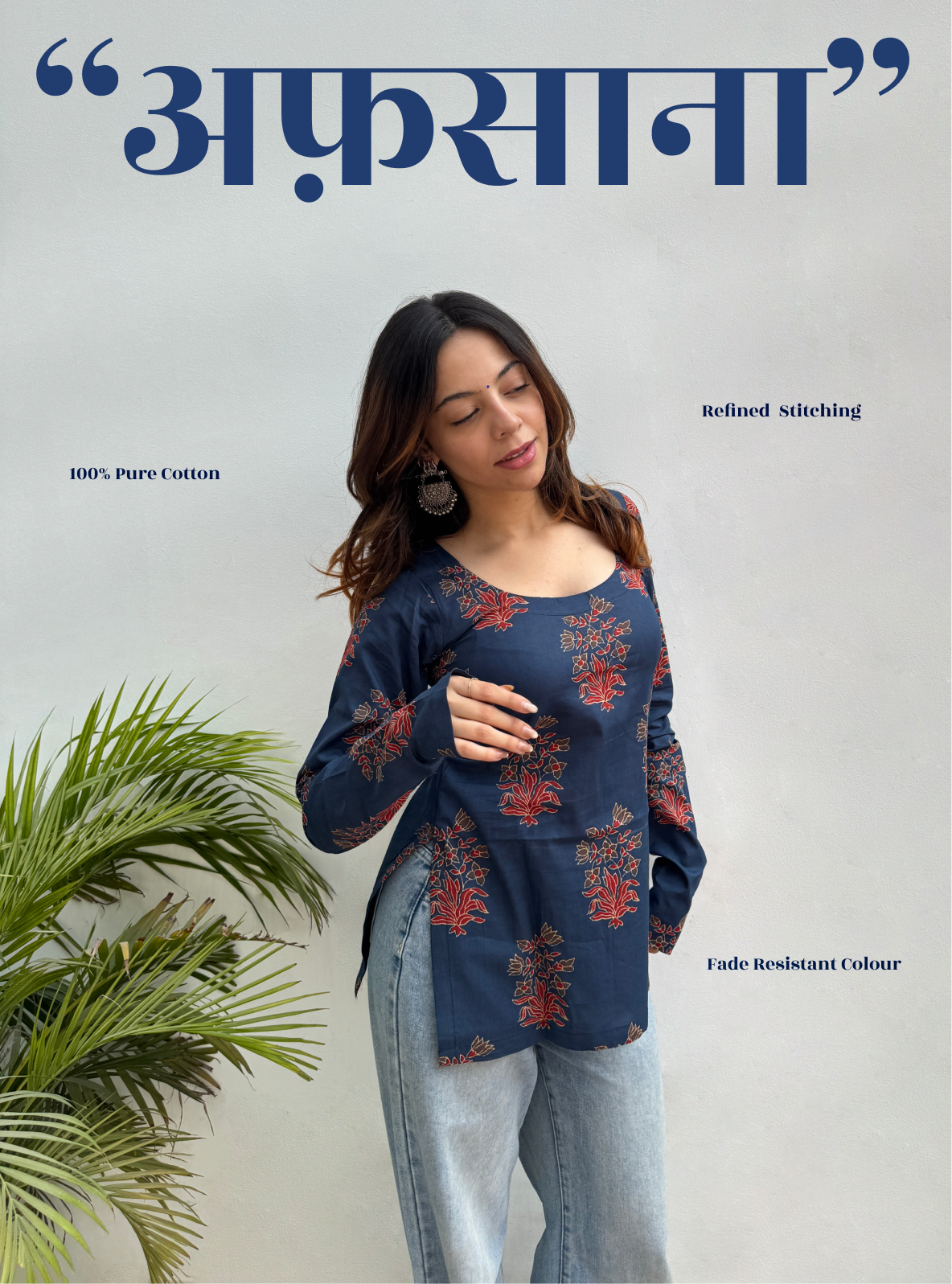 Afsana Straight Sleeves Kurti by Evara