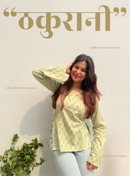 Thakurani Bell Sleeves Kurti by Evara