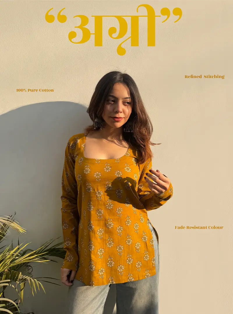 Agni Boat Neck Kurti by Evara