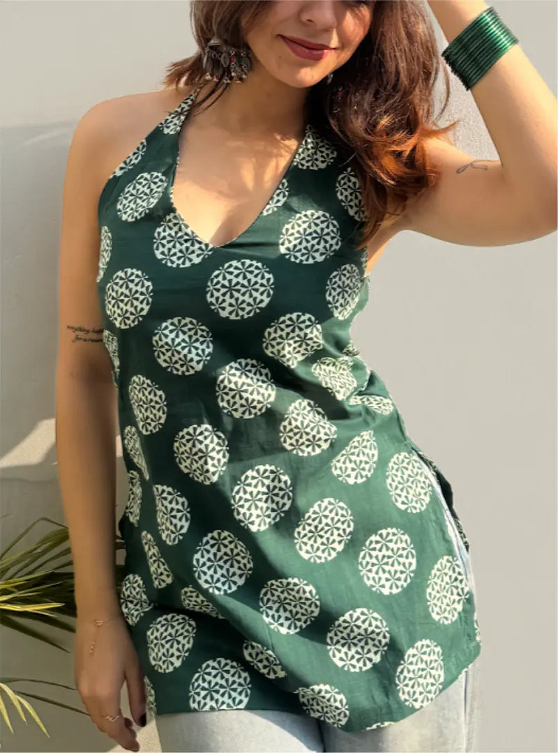 Juhi Halter Neck Kurti by Evara