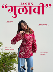 Gulabi Jashn Bell Sleeves Kurti by Evara