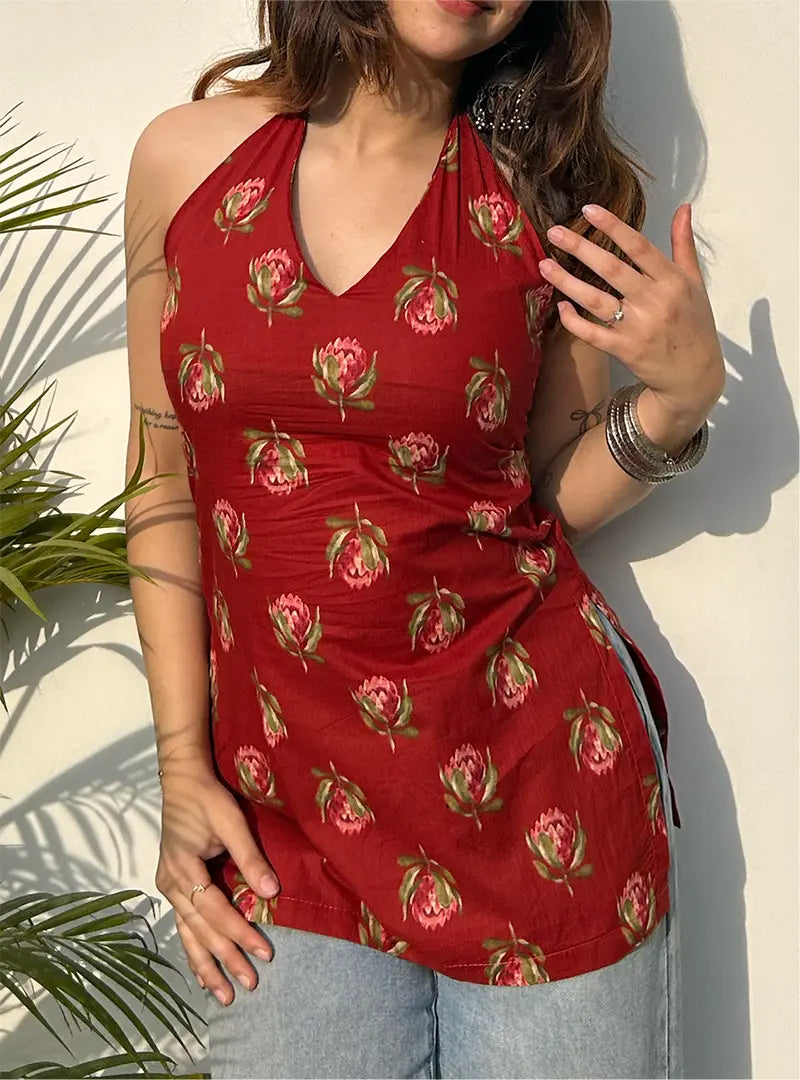 Nida Halter Neck Kurti by Evara