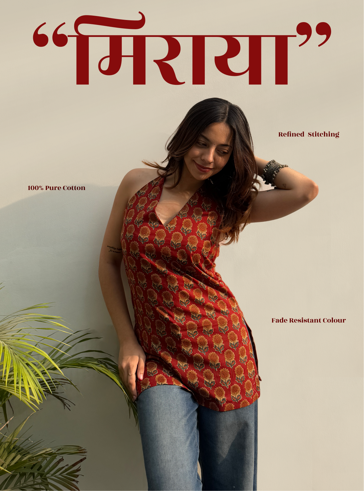 Meraya Halter Neck Kurti by Evara