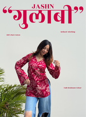 Gulabi Jashn Bell Sleeves Kurti by Evara