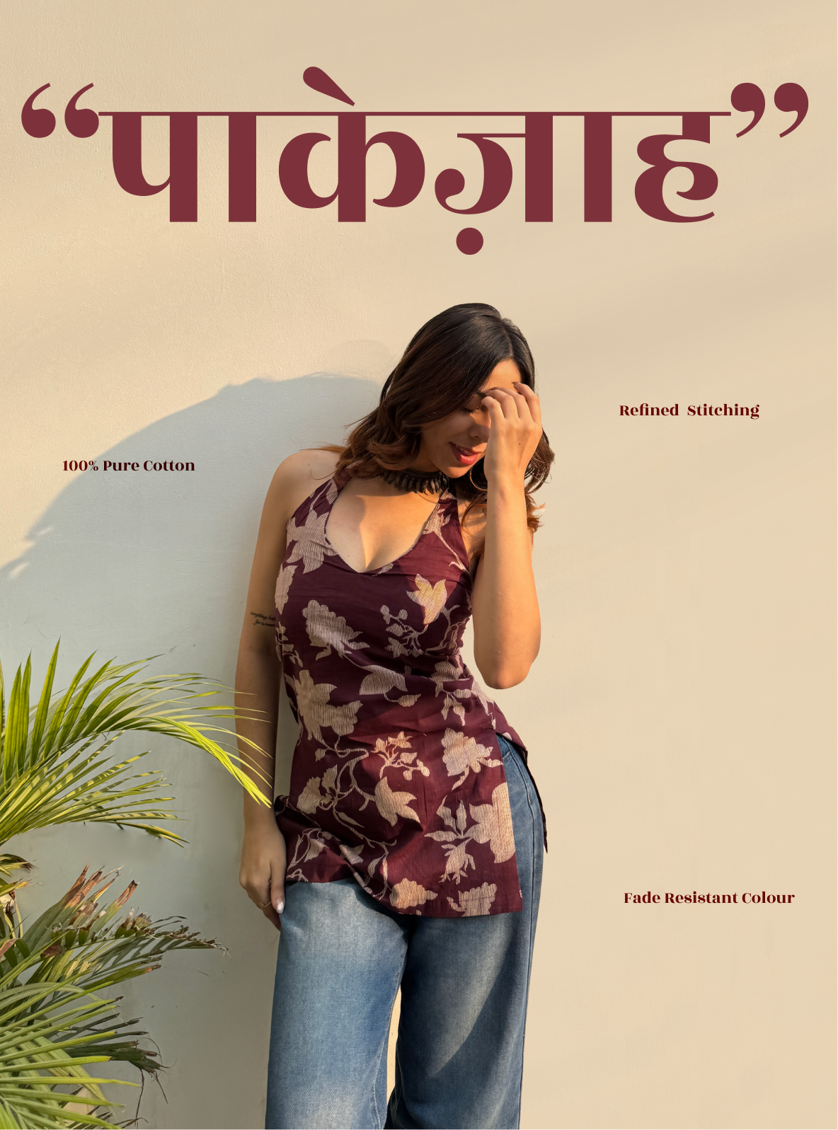 Pakezaah Halter Neck Kurti by Evara