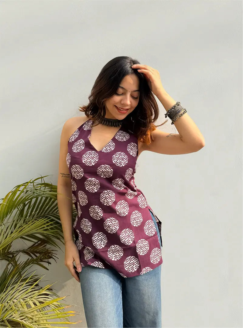 Billo Halter Neck Kurti by Evara