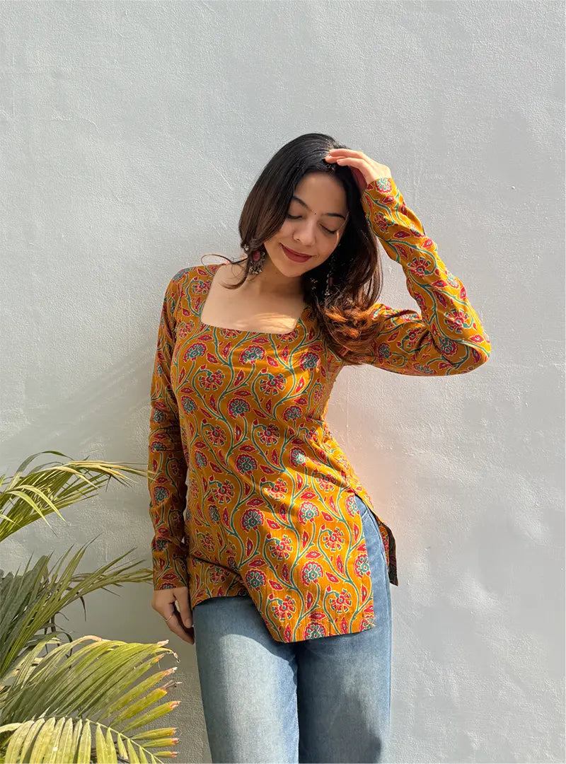 Lavanya Boat Neck Kurti by Evara