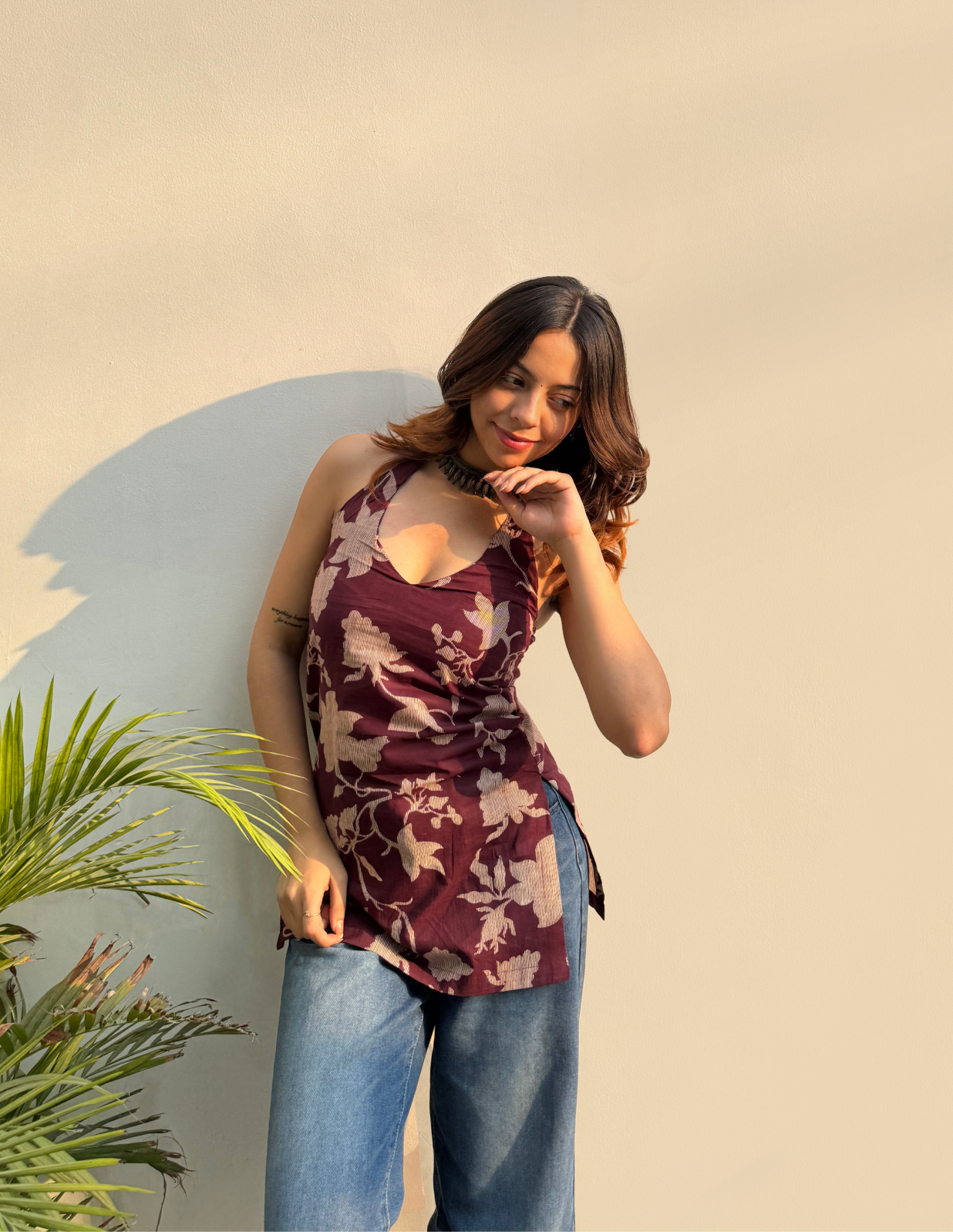 Pakezaah Halter Neck Kurti by Evara